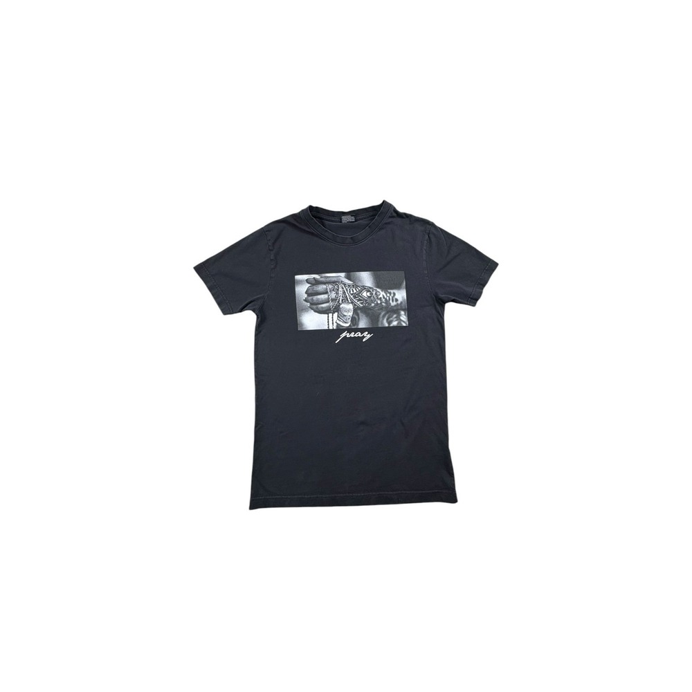 Mister‎ Tee Pray Graphic T-Shirt Black 100% Cotton Men's Small